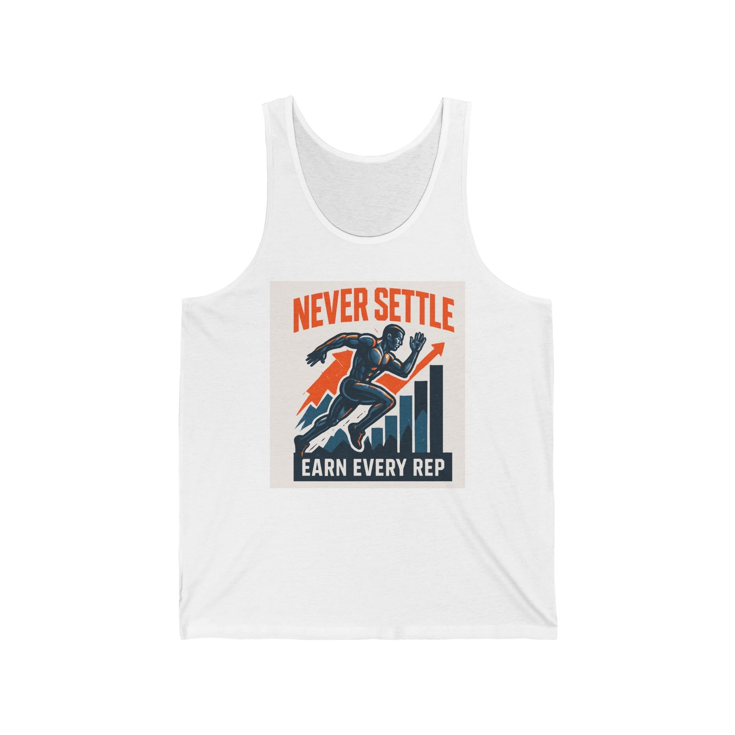 Motivational Fitness Tank Top, Workout Shirt, Gym Apparel, Unisex Jersey Tank, Gift for Fitness Enthusiasts, Never Settle, Earn Every Rep